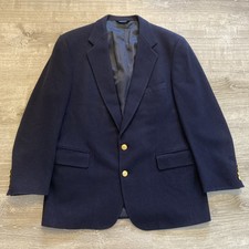 Polo University Club Ralph Lauren Mens 41R Navy Blue Wool Blazer Gold Button USA