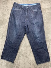 VTG Fubu Platinum Mens Fat Albert Jeans 38x34 Blue Baggy Loose Distressed Ankles