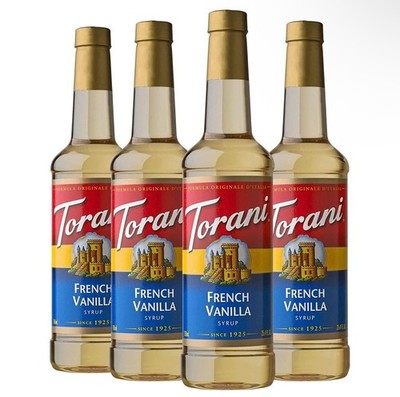 4 Pack Torani French Vanilla Syrup 25.4 Oz Coffee Flavoring Sweetener LatteDrink