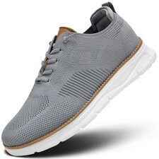 Mens Oxfords Lace-Up Lightweight Casual Walking Shoes Fashion Grey size 8 9264