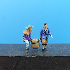 New Brass Painted Farmer Figure Mini Landscape Aquarium Decor Ornament Model