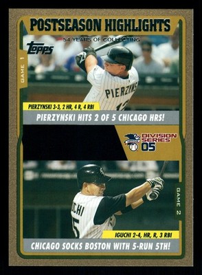 Pierzynski/Iguchi ALDS Chicago White Sox 2005 Topps Update Gold #UH116