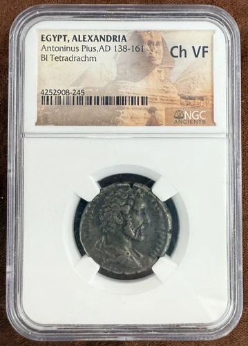 Egypt, Alexandria, Antoninus Pius, AD 138-161, BI Tetradrachm - NGC - Ch VF