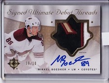 Mikkel Boedker 2008-09 UD Signed Ultimate Debut Threads & # 10 of 10 - Last Card