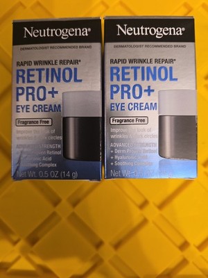 2~Neutrogena Rapid Wrinkle Repair Retinol Pro+Eye Cream Fragrance Free 0.5oz