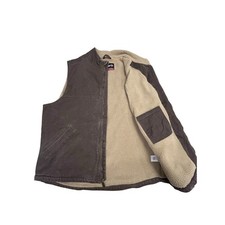 Wolverine Sherpa-Lined Men's Brown Canvas Vest Full Zip XL Casual Work Gorpcore