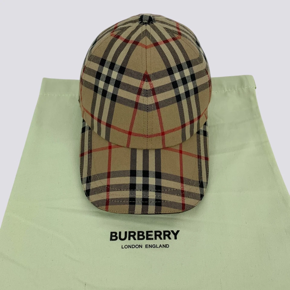 Burberry London Nova Check Baseball Trucker Cap Hat Beige Size M - Image 3 of 4