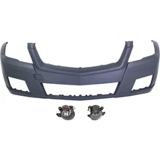 Bumper Cover Fascia Kit For 2010-2012 Mercedes Benz GLK350 Front with Fog Lights