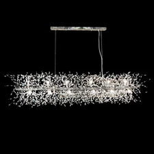 Starburst  Linear Chrome Crystal Chandelier 54"