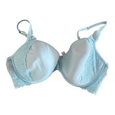 VTG Victoria's Secret Bra 36DD Light Blue Rhinestone Full Coverage Underwire
