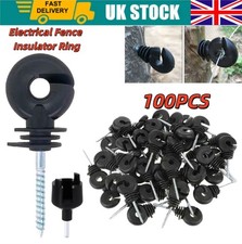 Ring Insulators x 100 - Electric Fencing Fence Screw In For Wooden Posts Wire