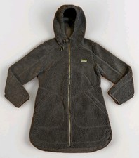 LL Bean Sherpa Fleece Hooded Coat Womens Medi...
