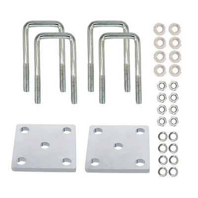 2PCs Square U-Bolt Kit for 2x2 Axle Boat Trailer Leaf Springs 4-3/4'' Long 2 Pack