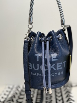 NWT Marc Jacobs Medium Leather The Bucket Bag - Blue Sea | eBay