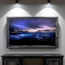 32,43,50,55 Inch TV frame for Samsung The Frame TV, Distressed Black Wood finish