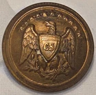 Confederate States Civil War Button CS On Shield 2-Piece -7/8"-  -22.5mm-