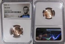 2025 P Lincoln SHIELD 1c Cent NGC MS 69 RD