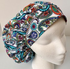 Paisley Print Size Large Medical Bouffant Scrub Cap Surgery Hat