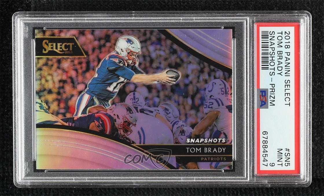 2018 Panini Select Snapshots Silver Prizm Tom Brady #SN-5 PSA 9 MINT