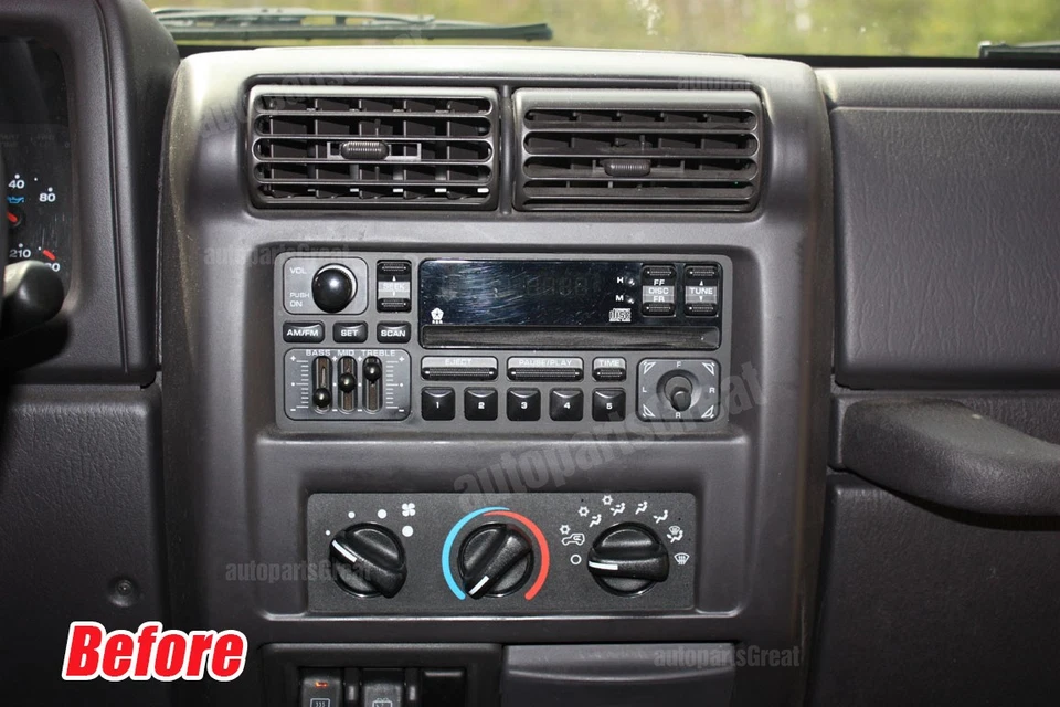 Radio estéreo para automóvil Android 13 Carplay para Jeep Wrangler TJ 1997-2002 GPS FM Wifi Foto 4 de 4