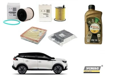 Kit Tagliando ORIGINALE per PEUGEOT 2008 1.6 BlueHDI + 4 Litri Olio Total 0w30