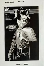 Production Art JSA #77 cover, ALEX ROSS art, 11x17, Golden Age Green Lantern