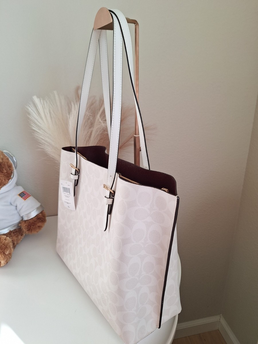COACH 1665 Mollie Tote Bag In Signature Canvas & Leather CHALK