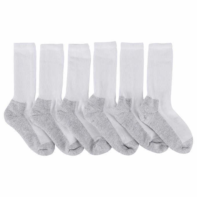 6 PACK COSTCO HEAD POWER CUSHIONED SOCKS WHITE MEN'S SIZE 9-11