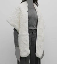 $775 Kelli Kouri Women's White Fox Fur Pull-Through Scarf Size Size OS