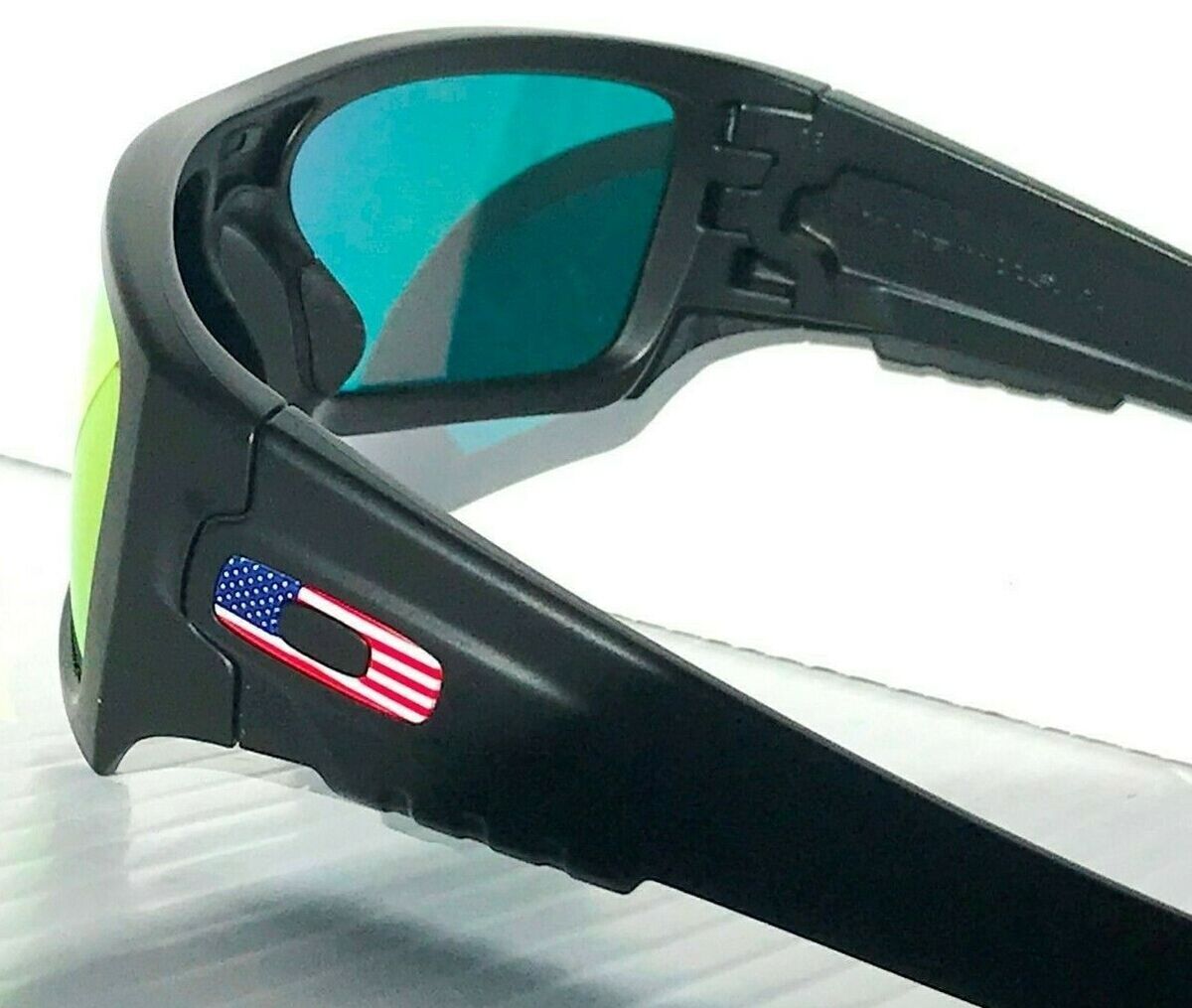 NEW Oakley Det Cord Black Matte USA Flag POLARIZED Galaxy Ruby Sunglass  9253-11