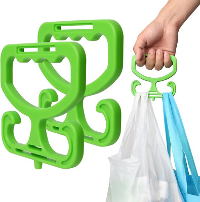 Grocery Bag Carrier, 2 Pack Grocery Bag Holder Each Holds up to 80Lbs, Durable H