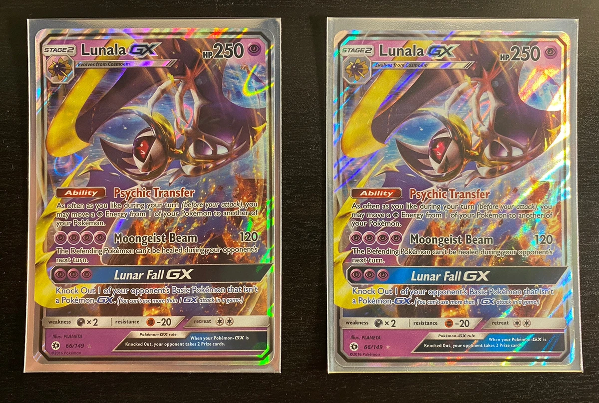 Lunala GX Near Mint Holo Rare Sun and Moon Base Set #66/149