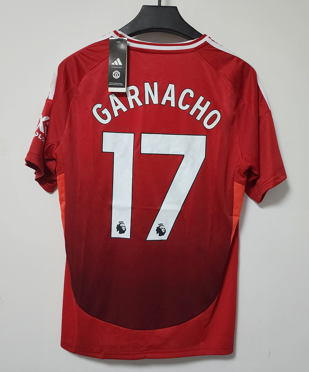 GARNACHO #17 B.FERNANDES #8 2024/2025 Soccer Jersey Home Shirt for Man RED