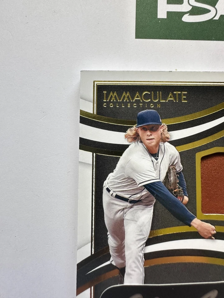 2022 Panini Immaculate Gold/Black Fielding Glove Relic /10 Shane Baz Rookie RC - Image 2 of 4