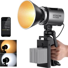 Mini Bi Color LED Video Light, 2700K-6500K, 11000lux/m, MS60B