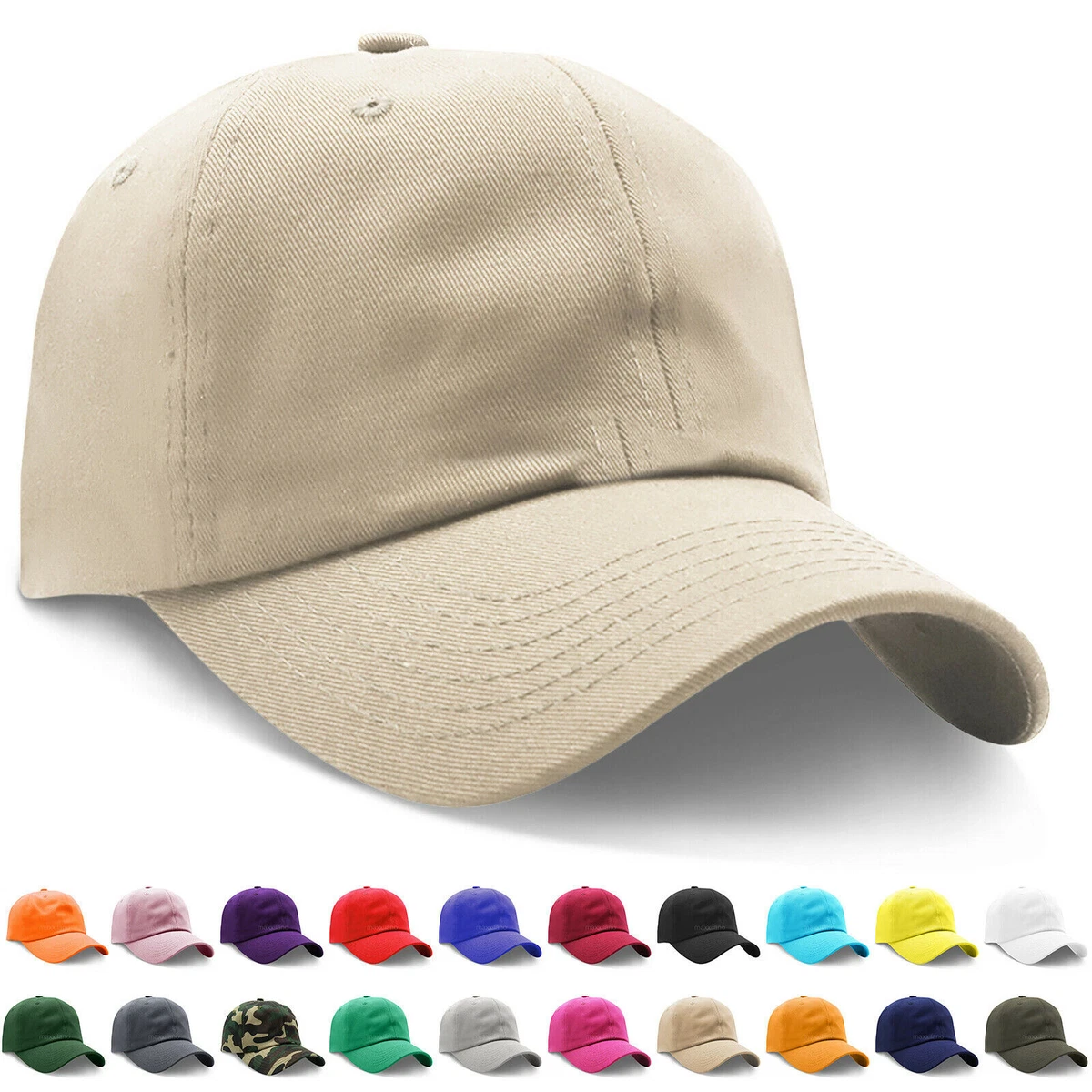 Mens Adjustable Cotton Baseball Caps Dad Hat Washed Ball Cap for