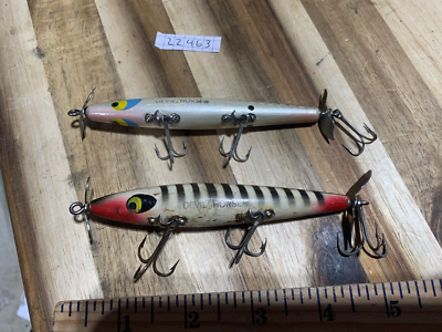 devil's horse fishing old wood lures Smithwick - 1/2 oz 1 topwater lure for giant prespawn largemouth Vintage Wooden Smithwick Devil horse