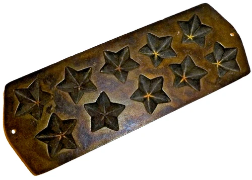 VTG Cast Iron Lodge 10 Star Cornbread Muffin Bread Mold Baking Pan USA 10AS2