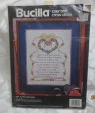 Bucilla "Paul to the Corinthians" 40658 Counted Cross Stitch Kit opened -