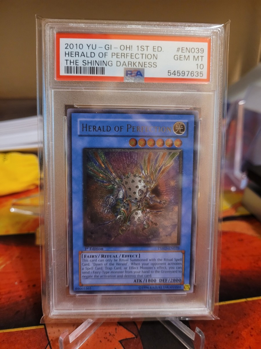herald of perfection deck yugioh : GLD5-EN030 Limited Ed Gold Ghost Rare Card - ( Gold Series 5 You will receive the 1st Edition version of this card. Herald of Perfection GLD5-EN030 Ghost