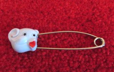 Vintage 1960s Binky Cloth Diaper Safety Pin - Japan / Light Blue