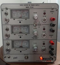 Power Designs Model TP340 Triple Output DC Power Supply 0-32V 1A or 0-6V 5A 100W