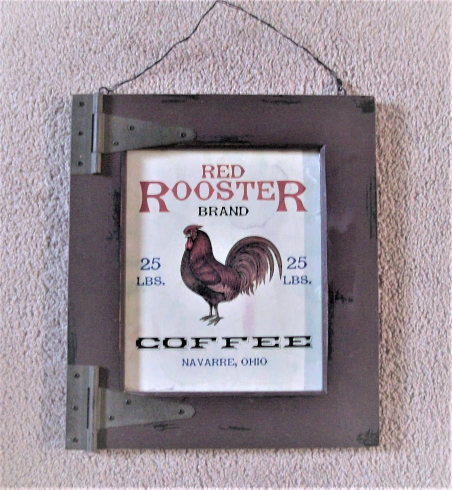 ROOSTER WALL DOOR PLAQUE  14.5" X 12.5" Natural Wood Rustic Look - Image 3 of 3