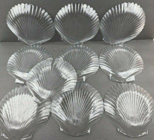 Set Of 4 Vintage Arcoroc France Coquilles Black Shell Glass Plates Www Complyconsulting It