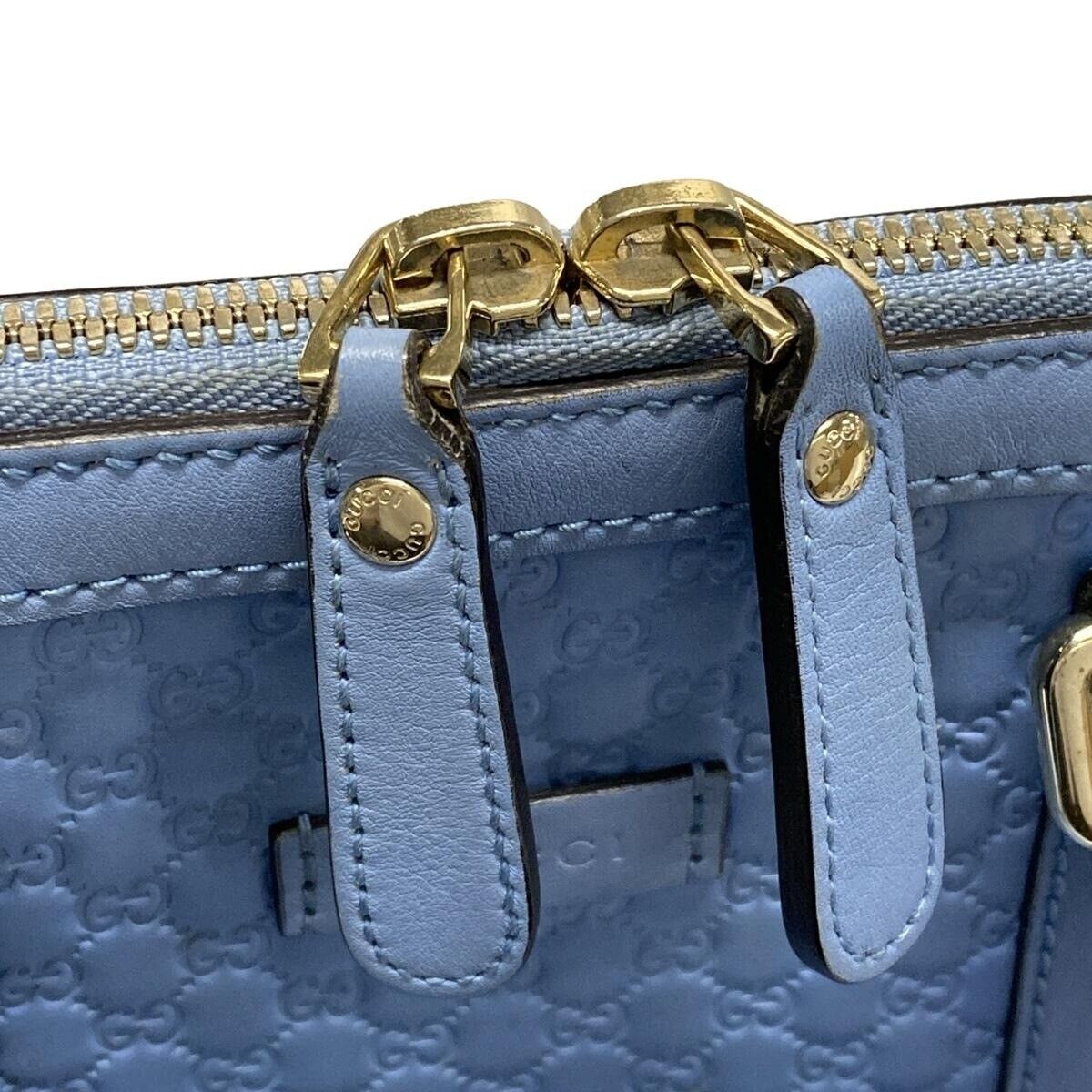 Auth GUCCI Micro Guccissima 449654 Light Blue Leather Auth GUCCI Micro Guccissima 449654 Light Blue Leather