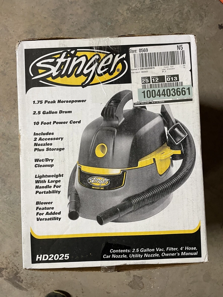 Stinger Gallon Peak HP Compact Wet/Dry Shop Vacuum With, 53 OFF