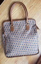 Diane Von Furstenberg "On The Go" Purse Jacquard Tote Textile Leather Large