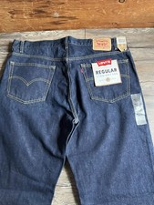 Vintage Levis Jeans Men 42x32 Dark Wash Straight Leg Denim New Dead stock C29