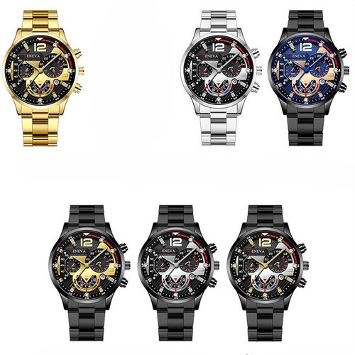 Wasserdichte Herrenarmbanduhr Mode Sport Analog Quarz Felgennabe Armbanduhr - Bild 6 von 14