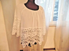 I I MK MICHEL KLEIN BEAUTIFUL AND RARE MADE IN FRANCE WHITE COTTON BLOUSE S 40/1